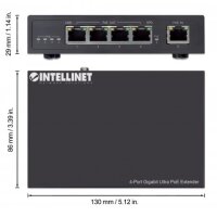 Intellinet 4-Port Gigabit Ultra PoE-Extender,...
