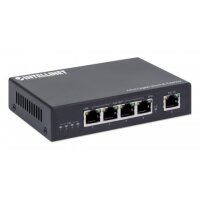 IC Intracom 4-Port Gigabit Ultra PoE-Extender - Verlängert PoE-Reichweite um 100 m - PoE-Strombudget 90 W - vier PSE-Ports mit jeweils 30 W Ausgangsleistung - IEEE 802.3bt/at/af-konform - Metallgehäuse - Netzwerksender - 100 m - 10000 Mbit/s - Cat5e - 10,