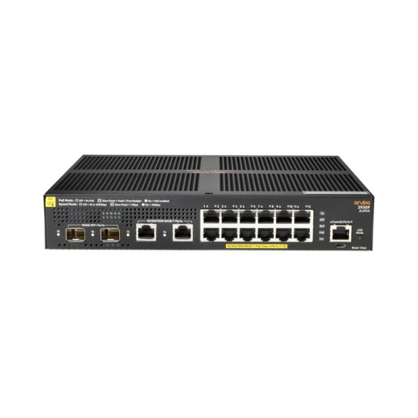 HPE Networking 2930F 12G PoE+ 2G/2SFP+ Switch - Managed - L3 - Gigabit Ethernet (10/100/1000) - Power over Ethernet (PoE) - Rack-Einbau - 1U