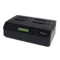 StarTech.com 4-Bay Festplatten Klonstation und Löscher - Selbständiger 1:3 SATA HDD/SSD Kloner/Kopierer - USB 3.0 / eSATA zu SATA Dockingstation - Laufwerk Kopierer und Reinigungs Dock - HDD-Duplikator - 3 Kopien - USB/eSATA - USB Typ-B - Kopieren - Schwa
