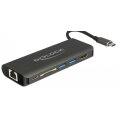 Delock 87721 - USB 3.2 Gen 1 (3.1 Gen 1) Type-A - Schwarz - MMC - SD - SDHC - SDXC - HDMI - USB 3.2 Gen 1 (3.1 Gen 1) Type-A - USB 3.2 Gen 1 (3.1 Gen 1) Type-C - USB - 60 W