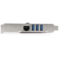 StarTech.com 3 Port PCI Express USB 3.0 Karte mit Gigabit Ethernet - Netzwerk-/USB-Adapter - PCIe 2.0 Low Profile