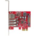 StarTech.com 3 Port PCI Express USB 3.0 Karte mit Gigabit Ethernet - Netzwerk-/USB-Adapter - PCIe 2.0 Low Profile
