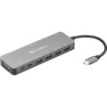SANDBERG USB-C 13-in-1 Travel Dock - Andocken - USB Typ-C - 100 W - 10,100,1000 Mbit/s - Aluminium - MMC - MicroSD (TransFlash) - MicroSDHC - MicroSDXC