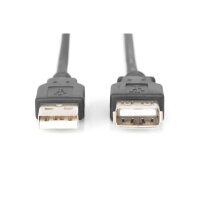 DIGITUS AK-300202-030-S - USB 2.0 Verlängerungskabel, Typ A St/Bu, 3.0m, USB 2.0 konform, sw