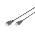 DIGITUS AK-300202-030-S - USB 2.0 Verlängerungskabel, Typ A St/Bu, 3.0m, USB 2.0 konform, sw