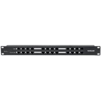 Intellinet 12-Port Passives PoE-Patchpanel / Midspanlösung - Patchpanel mit 12 RJ45-Ports für Dateneingang und 12 RJ45-Ports für Datenausgang und Stromausgang - RJ-45 - Cat5e - Schwarz - Metall - Rackeinbau - 1U