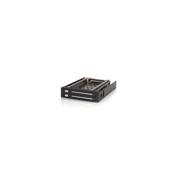 StarTech.com 2-Bay SATA Hot Swap Wechselrahmenohne Schublade für 2,5 Zoll Festplatten - 2x 2,5 Zoll Festplatten Backplane - 8,89 cm (3.5") - Frontblende - Schwarz - 2.5" - SATA - Serial ATA II - Serial ATA III - Aluminium
