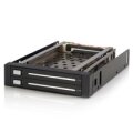 StarTech.com 2-Bay SATA Hot Swap Wechselrahmenohne Schublade für 2,5 Zoll Festplatten - 2x 2,5 Zoll Festplatten Backplane - 8,89 cm (3.5") - Frontblende - Schwarz - 2.5" - SATA - Serial ATA II - Serial ATA III - Aluminium