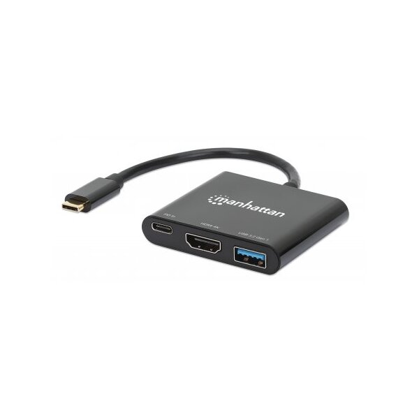 Manhattan USB-C auf HDMI 3-in-1 Docking-Konverter mit Power Delivery USB 3.2 Typ-C-Stecker