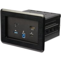StarTech.com Dockingstation für Konferenzräume - Universelles Laptop Dock - 4K HDMI - 60W PD - USB Hub - GbE - Audio In-Table Connectivity Box für Huddle/Boardroom Collaboration Space - 3840 x 2160 Pixel - 30 Hz - Schnelles Ethernet - Gigabit Ethernet - I