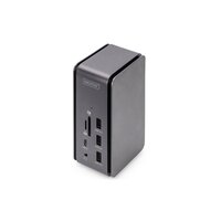 DIGITUS USB4 Dockingstation 8K - USB Type-C™ - Kabelgebunden - USB 3.2 Gen 1 (3.1 Gen 1) Type-C - 100 W - Schwarz - Grau - MMC - MicroSD (TransFlash) - MicroSDHC - 7680 x 4320 Pixel