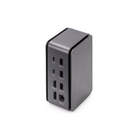 DIGITUS USB4 Dockingstation 8K - USB Type-C™ - Kabelgebunden - USB 3.2 Gen 1 (3.1 Gen 1) Type-C - 100 W - Schwarz - Grau - MMC - MicroSD (TransFlash) - MicroSDHC - 7680 x 4320 Pixel