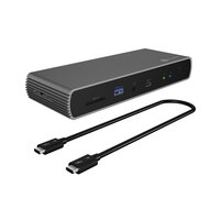 ICY BOX IB-DK8801-TB4 - Kabelgebunden - Thunderbolt 4 - 96 W - 10,100,1000,2500 Mbit/s - Anthrazit - Schwarz - SD