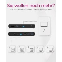 ICY BOX IB-DK8801-TB4 - Kabelgebunden - Thunderbolt 4 - 96 W - 10,100,1000,2500 Mbit/s - Anthrazit - Schwarz - SD
