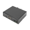 DIGITUS 4 Port Gigabit Ethernet Netzwerk PoE Switch, Industrial, Unmanaged, 2 SFP Uplink