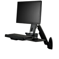 StarTech.com Wandmontage Sitz-/ Steh Workstation - 1 Monitor - Schwarz - 61 cm (24 Zoll) - 360° - 90° - -5 - 35° - 8 kg