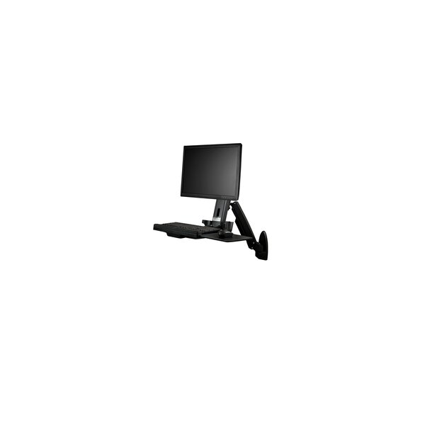 StarTech.com Wandmontage Sitz-/ Steh Workstation - 1 Monitor - Schwarz - 61 cm (24") - 8 kg - Wand - 75 x 75,100 x 100 mm - 2,5 kg