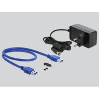 Delock Externes Gehäuse für 3.5? SATA HDD mit SuperSpeed USB (USB 3.1 Gen 1) - HDD-Gehäuse - 3.5" - SATA - 5 Gbit/s - USB Anschluss - Schwarz