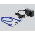 Delock Externes Gehäuse für 3.5? SATA HDD mit SuperSpeed USB (USB 3.1 Gen 1) - HDD-Gehäuse - 3.5" - SATA - 5 Gbit/s - USB Anschluss - Schwarz