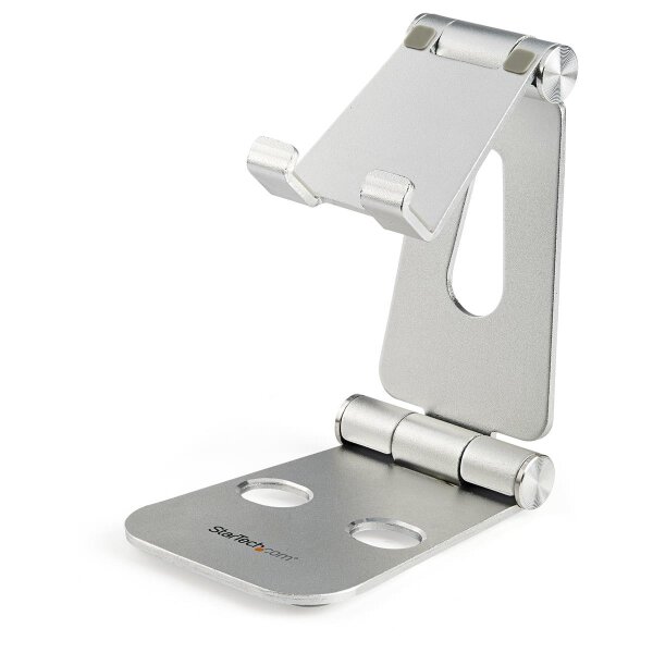 StarTech.com Handy und Tablet Ständer - Faltbarer Universalhalter für Smartphones und Tablets(4 bis 13 Zoll) - Verstellbar - ergonomisch mit mehreren Winkeln für den Schreibtisch - tragbar - Handy/Smartphone - Tablet/UMPC - Multimedia-Ständer - Tisch/Bank