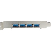 StarTech.com USB PCIe Adapter mit 4 Anschlüssen - 10 Gbit/s USB 3.2 Gen 2 Typ-A PCI Express Erweiterungskarte mit 2 Controllern - 4x USB-A - USB-PCIe-Schnittstellenkarte - Windows/Mac/Linux - PCIe - USB 3.2 Gen 2 (3.1 Gen 2) - PCIe 3.0 - SATA 15-Pin - Sch
