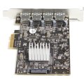 StarTech.com USB PCIe Adapter mit 4 Anschlüssen - 10 Gbit/s USB 3.2 Gen 2 Typ-A PCI Express Erweiterungskarte mit 2 Controllern - 4x USB-A - USB-PCIe-Schnittstellenkarte - Windows/Mac/Linux - PCIe - USB 3.2 Gen 2 (3.1 Gen 2) - PCIe 3.0 - SATA 15-Pin - Sch