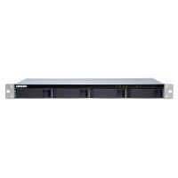 QNAP TL-R400S - HDD / SSD-Gehäuse - 2.5/3.5" - Serial ATA III - 6 Gbit/s - Hot-Swap - Schwarz - Grau
