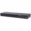 Intellinet 19" 8-fach IP-Steckdosenleiste / Smart PDU mit C13-Kaltgerätesteckdosen - Kontrolliert Strom - Temperatur und Luftfeuchtigkeit - C20-Stromeingang - 1 HE - Überwacht - Metall - Schwarz - 8 AC-Ausgänge - C13-Koppler - C20-Koppler