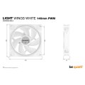 Be Quiet! Light Wings White 140mm PWM Triple-Pack - Gehäuse-Lüfter - 23,3 dB