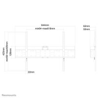 Neomounts LFD-W1640MP TV-Wandhalterung 37-75" - fest - 94 cm (37") - 190,5 cm (75") - 200 x 200 mm - 600 x 400 mm - Stahl - Schwarz
