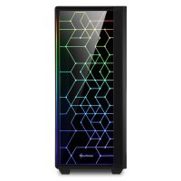 Sharkoon RGB LIT 100 - Midi Tower - PC - Schwarz - ATX - micro ATX - Mini-ITX - Blau - Grün - Rot - Taschenlüfter - Vorderseite