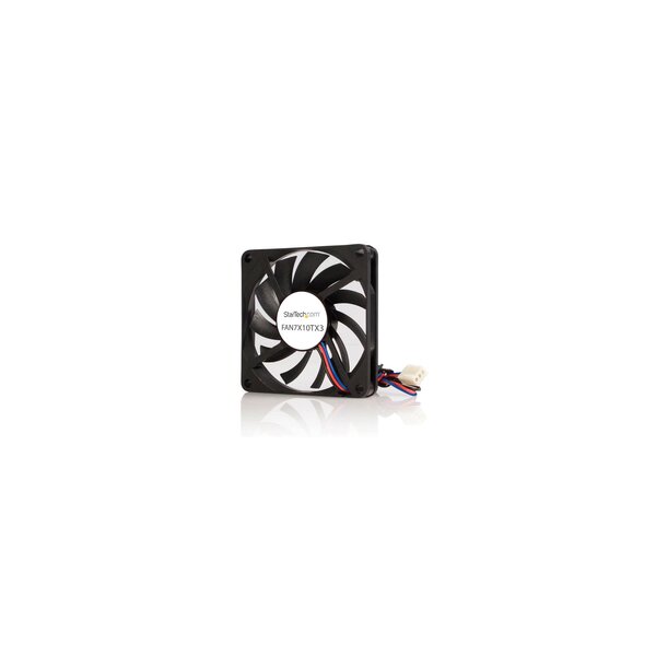 StarTech.com 70mm Gehäuselüfter - Lüfter für PC Gehäuse mit 3-pin Molex Stecker - Ventilator - 7 cm - 3500 RPM - 33 dB - 21,33 cfm - Schwarz