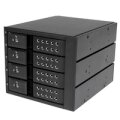 StarTech.com 4-fach 3,5" trägerloser SATA Festplatten Aluminium Wechselrahmen / Backplane - Schwarz - Aluminium - 1 Lüfter - 7 cm - 6 Gbit/s - Aktivität - Leistung