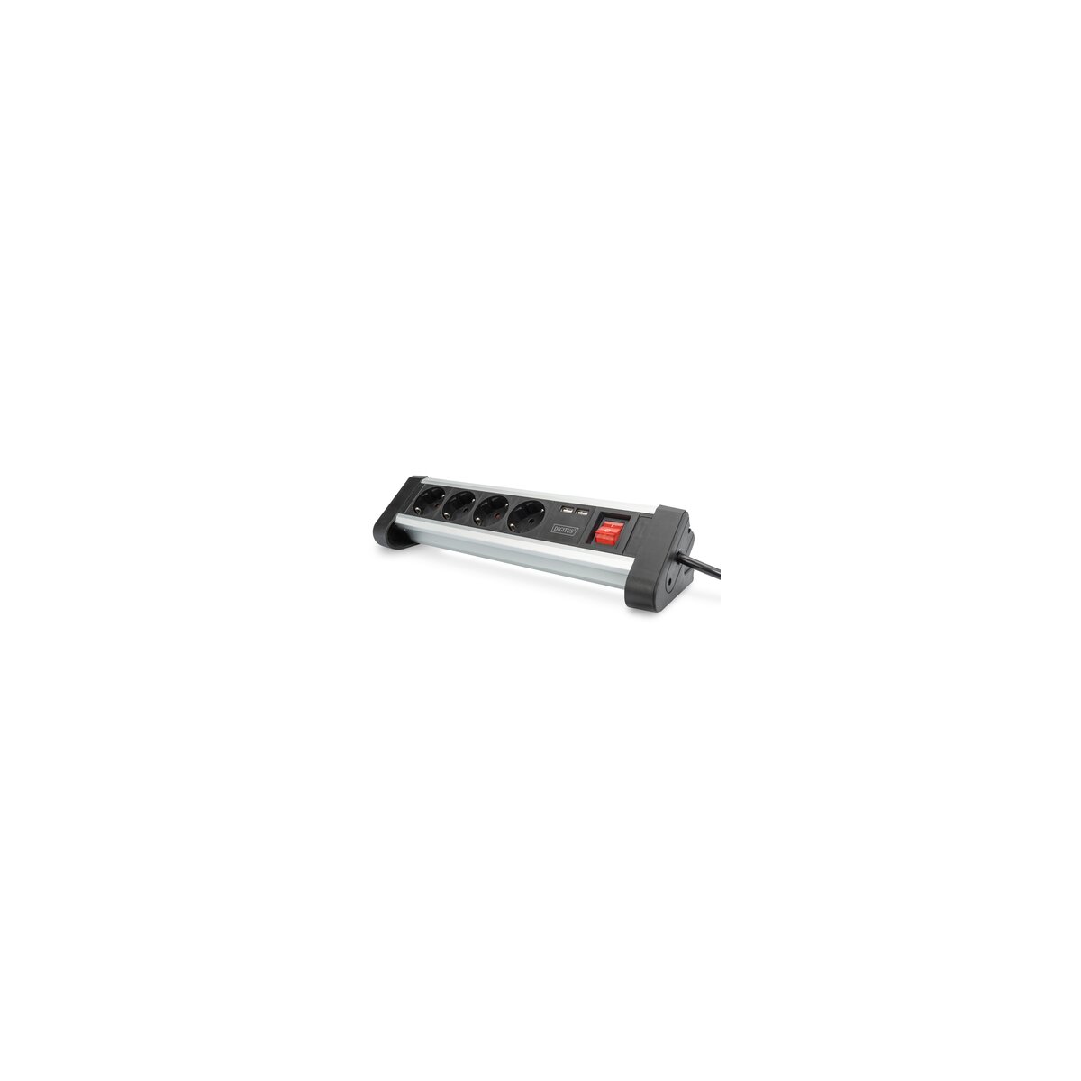 DIGITUS 4-fach Office-Steckdosenleiste mit 2x USB-Anschlüssen