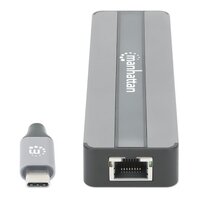 Manhattan USB-C 7-in-1-Dockingstation mit Power Delivery USB 3.2 Gen 1 Typ C-Stecker auf