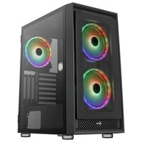 AEROCOOL ADVANCED TECHNOLOGIES Aerocool Graphite V3 - Midi Tower - PC - Schwarz - ATX - micro ATX - Mini-ITX - ABS - SPCC - Stahl - Blau - Grün - Rot