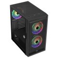 AEROCOOL ADVANCED TECHNOLOGIES Aerocool Graphite V3 - Midi Tower - PC - Schwarz - ATX - micro ATX - Mini-ITX - ABS - SPCC - Stahl - Blau - Grün - Rot