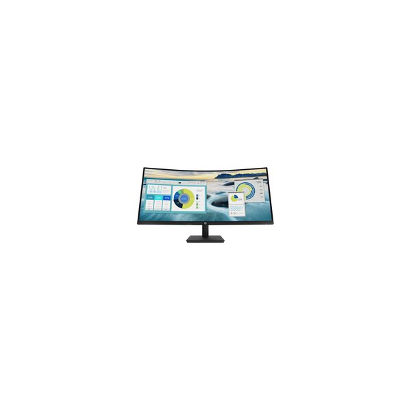 HP P34hcG4 WQHD-USB-C-Monitor mit Wölbung - 86,4 cm (34") - 3440 x 1440 Pixel - Wide Quad HD - LCD - 5 ms - Schwarz