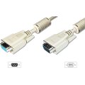 DIGITUS AK-310203-018-E - VGA Monitor Verlängerungskabel, HD15 St/Bu, 1.8m, 3Coax/7C, 2xFerrit, be