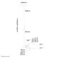 Neomounts FPMA-C050SILVER Monitor-/TV-Deckenhalterung 10-30" - H 60-85 cm - 20 kg - 25,4 cm (10") - 76,2 cm (30") - 50 x 50 mm - 100 x 100 mm - 600 - 850 mm