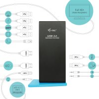 i-tec USB 3.0/USB-C Dual HDMI Docking Station - Kabelgebunden - USB 3.2 Gen 1 (3.1 Gen 1) Type-A - 3,5 mm - 10,100,1000 Mbit/s - Schwarz - AC