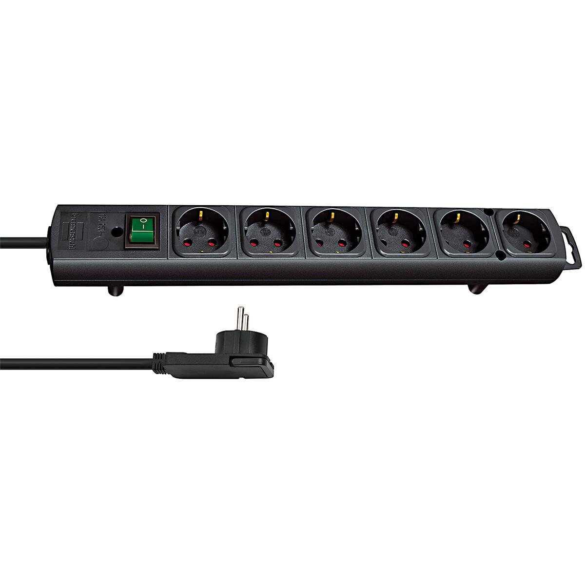 Brennenstuhl 1153300100 - 2 m - Drinnen - Schwarz - 6 AC-Ausgänge - 420 mm - Schwarz