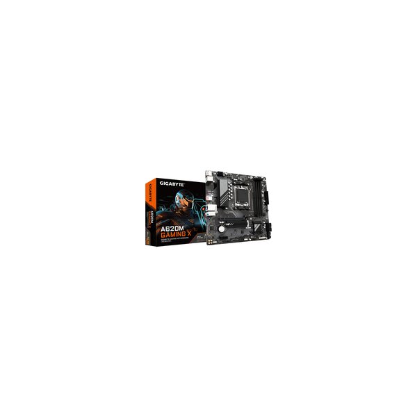 Gigabyte A620M GAMING X Motherboard - Unterstützt AMD Ryzen 8000 CPUs - 8+2+1 Phasen Digital VRM - bis zu 8000MHz DDR5 (OC) - 1xPCIe 4.0 M.2 - GbE LAN - USB 3.2 Gen 2 - AMD - Sockel AM5 - AMD Ryzen 7000 Series - Sockel AM5 - 192 GB - DDR5-SDRAM