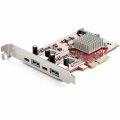StarTech.com USB-C PCIe Karte mit 4 Ports - 10 Gbit/s USB PCI Express Erweiterungskarte mit 2 Controllern - 2x USB-C & 2x USB-A Ports (USB 3.2 Gen 2) - Schnittstellenkarte - Full Profile - PCIe - USB 3.2 Gen 2 (3.1 Gen 2) - PCIe 3.0 - Rot - ASMedia - ASM3