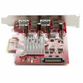 StarTech.com USB-C PCIe Karte mit 4 Ports - 10 Gbit/s USB PCI Express Erweiterungskarte mit 2 Controllern - 2x USB-C & 2x USB-A Ports (USB 3.2 Gen 2) - Schnittstellenkarte - Full Profile - PCIe - USB 3.2 Gen 2 (3.1 Gen 2) - PCIe 3.0 - Rot - ASMedia - ASM3