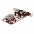 StarTech.com USB-C PCIe Karte mit 4 Ports - 10 Gbit/s USB PCI Express Erweiterungskarte mit 2 Controllern - 2x USB-C & 2x USB-A Ports (USB 3.2 Gen 2) - Schnittstellenkarte - Full Profile - PCIe - USB 3.2 Gen 2 (3.1 Gen 2) - PCIe 3.0 - Rot - ASMedia - ASM3