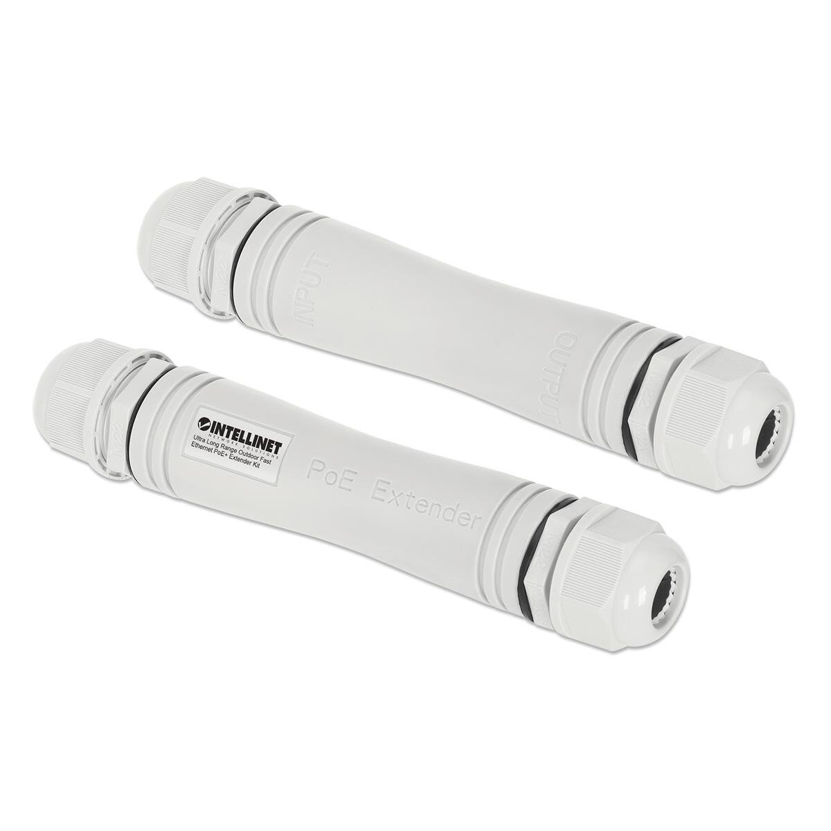 Intellinet Ultra Long Range Outdoor 10/100 PoE+ Extender Set Verlängert PoE-Reichweite auf bis