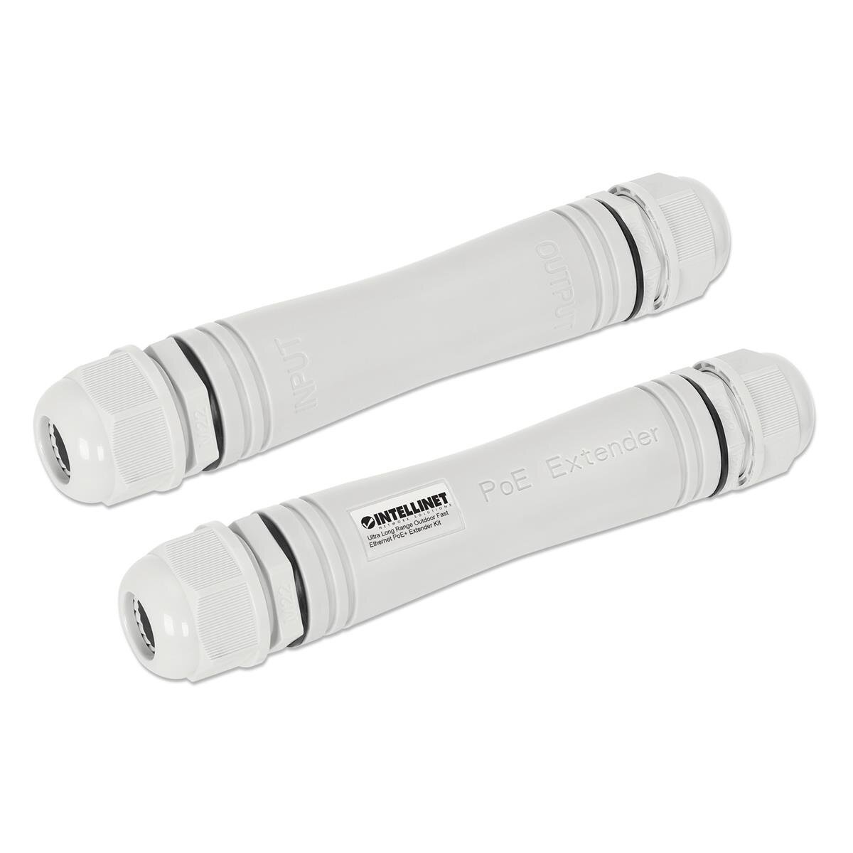 Intellinet Ultra Long Range Outdoor 10/100 PoE+ Extender Set Verlängert PoE-Reichweite auf bis