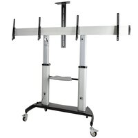StarTech.com Doppel TV Ständer mit rollen für 37-60 Zoll VESA Bildschirme jeweils bis 50kg - Höhenverstellbarer/Schwenkbarer TV Rollwagen - Präsentationswagen für zwei TVs mit Ablage - 94 cm (37") - 152,4 cm (60") - 200 x 200 mm - 600 x 400 mm - -10 - 5°